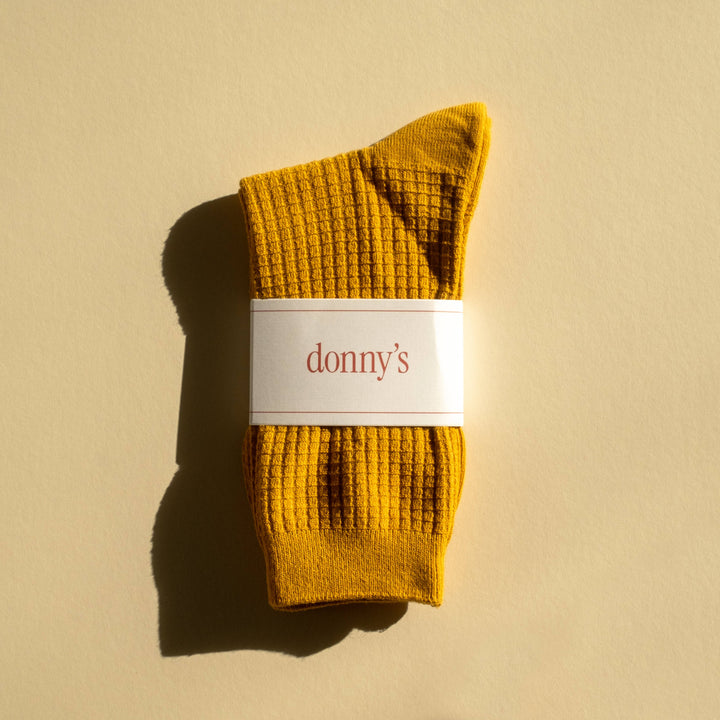 Waffle Socks in Marigold