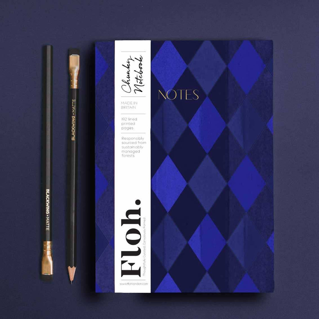 Mystic Night &amp; Cobalt (Harlequin) A5 Chunky Notebook