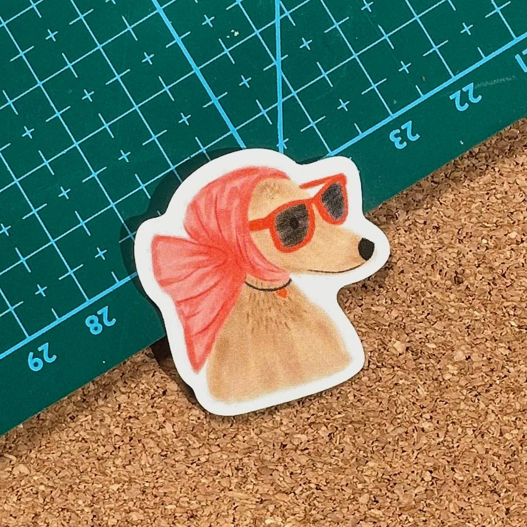 Stylish dog with Scarf &amp; sunnies Vinyl Sticker