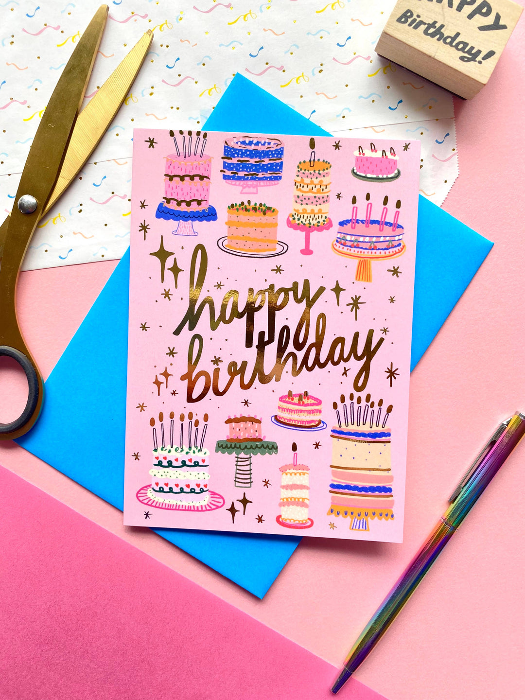 Happy Birthday Cake Greetings Card