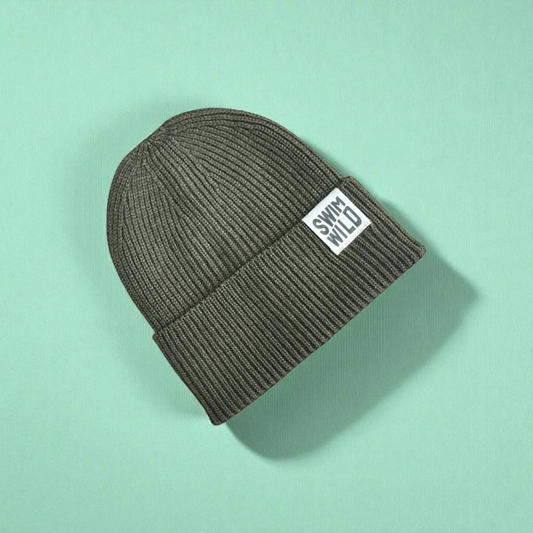 Chunky Beanie Knit Hat - Khaki