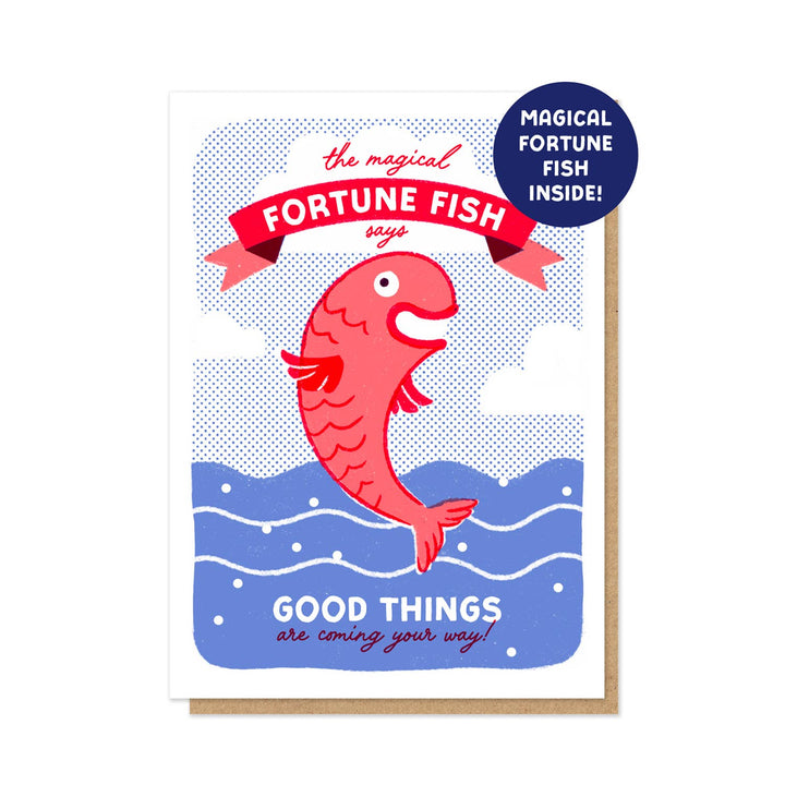 Fortune Fish Card | Good Luck Card | Letterpress Card