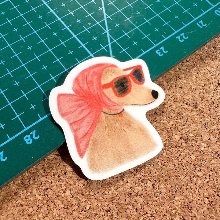 Stylish dog with Scarf &amp; sunnies Vinyl Sticker