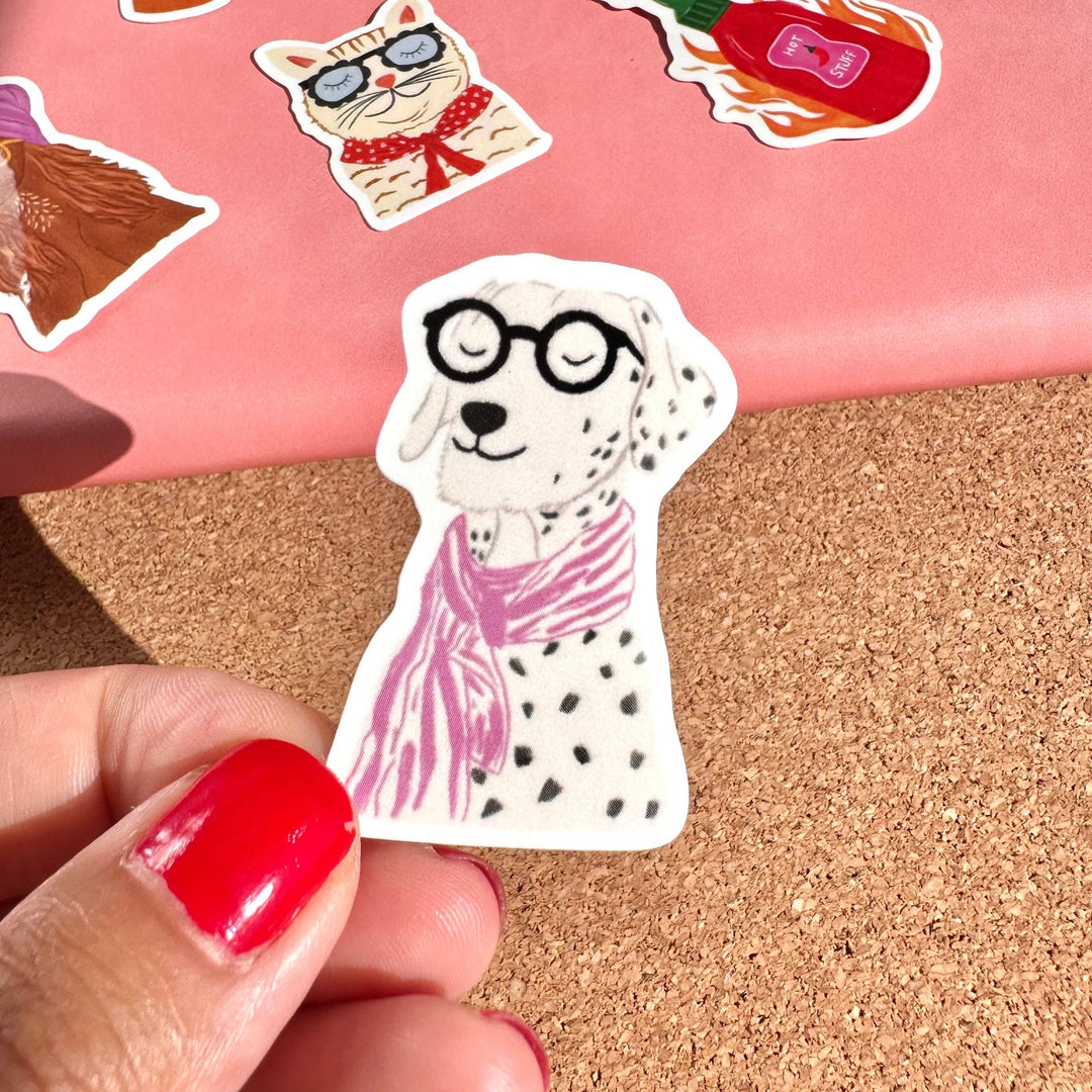 Bookworm Dog Vinyl Sticker