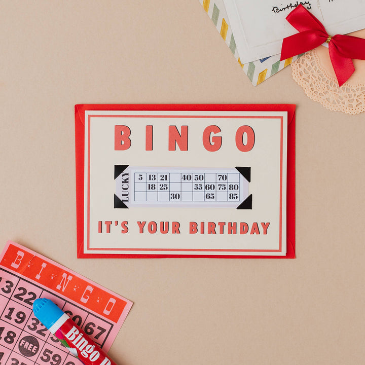 Retro Style Bingo Birthday Card with Milestone Ages