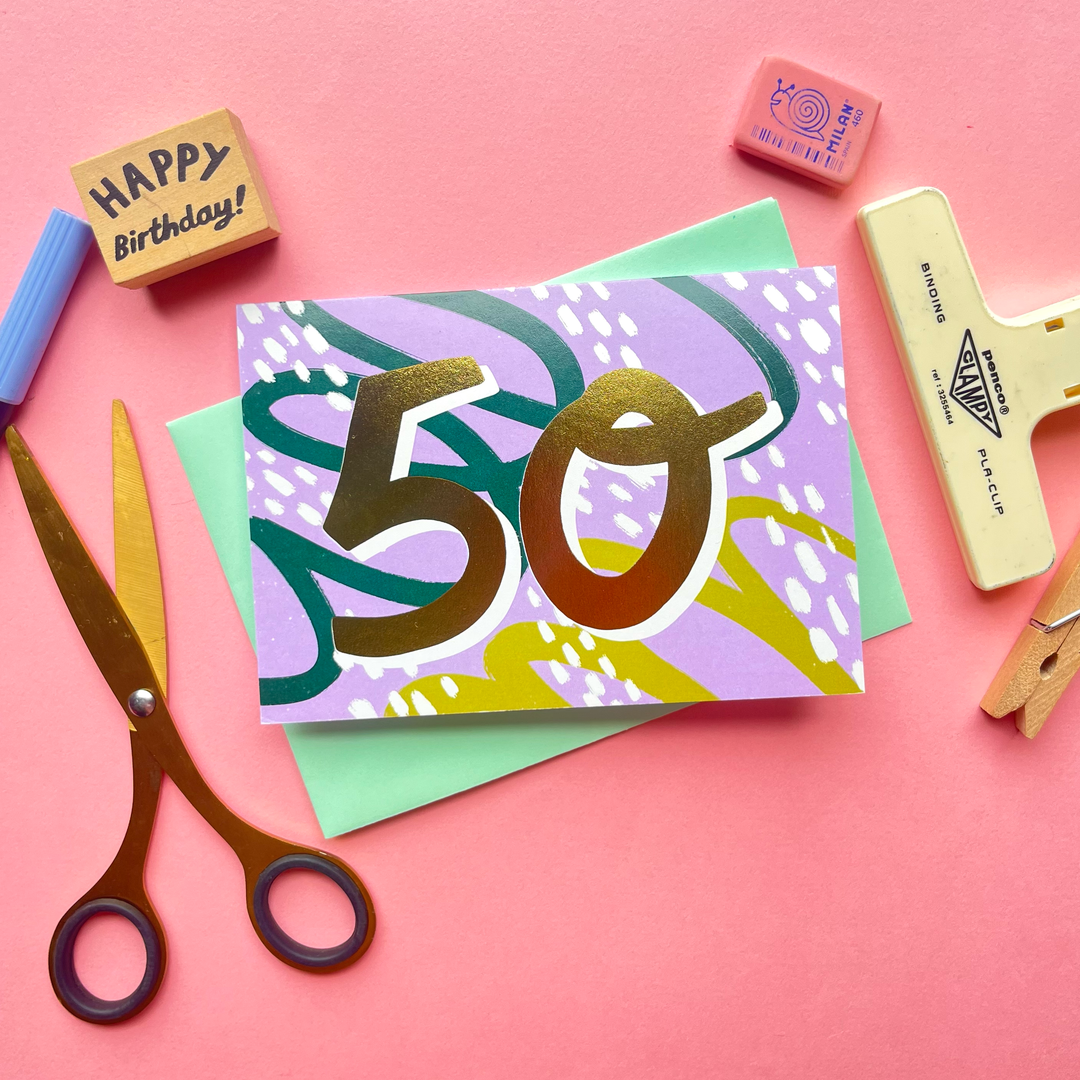 50th Birthday Card | Fifty Fiftieth 50 Age Milestone Bday 