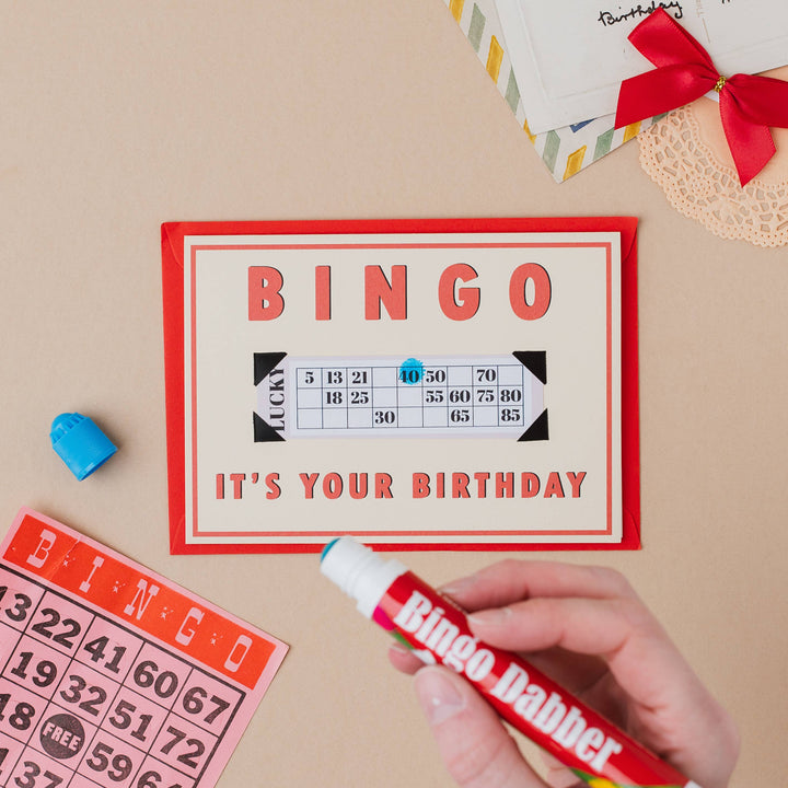Retro Style Bingo Birthday Card with Milestone Ages