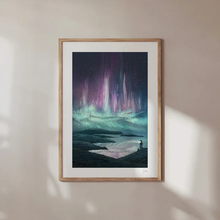 Aurora Coast A4 Print