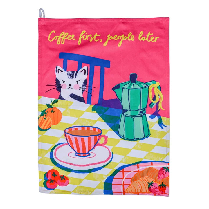 Tea Towel - Coffee First People Later