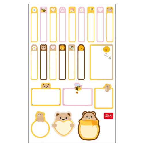 Name Set Of 3 Sticker Sheet - Teddy