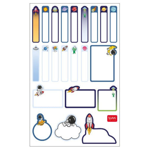 Name Set Of 3 Sticker Sheet - Space