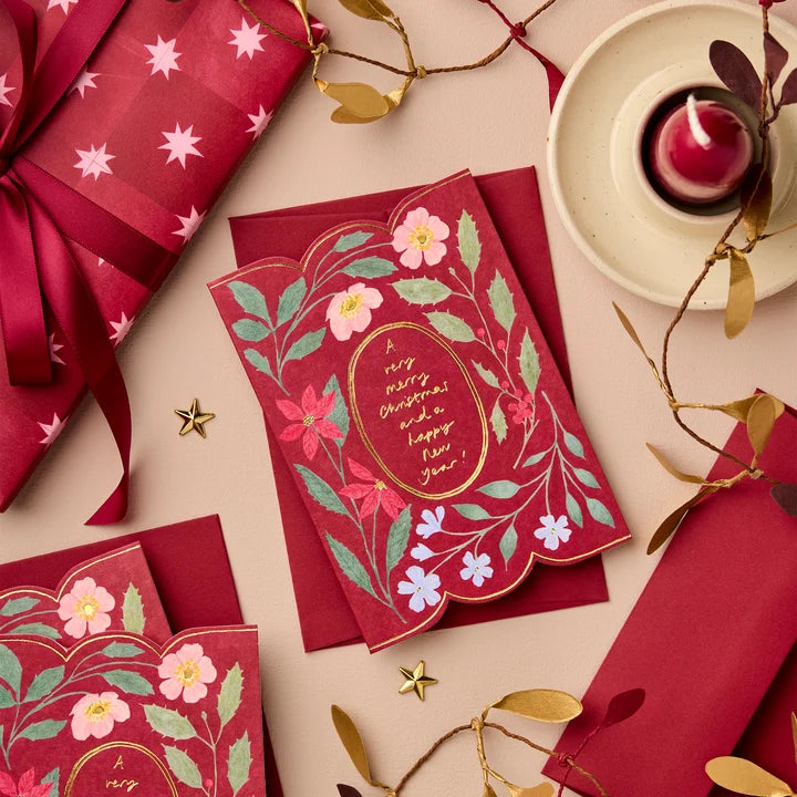 Merry Christmas Red Flora
