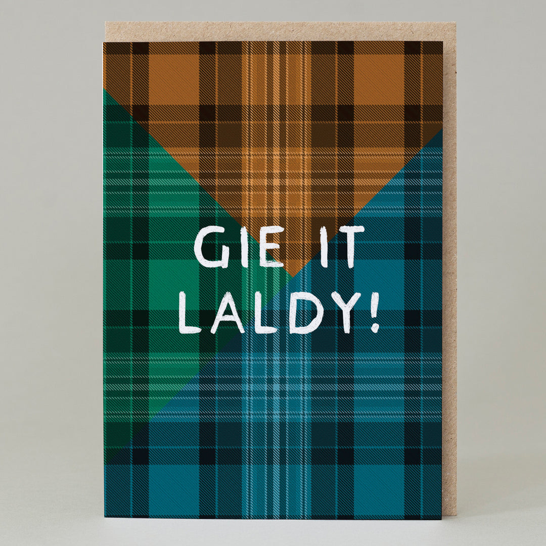 Tartan Gie It Laldy Card