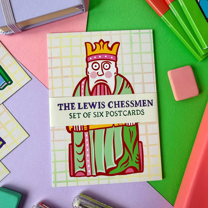 Set of 6 Lewis Chessmen Postcards