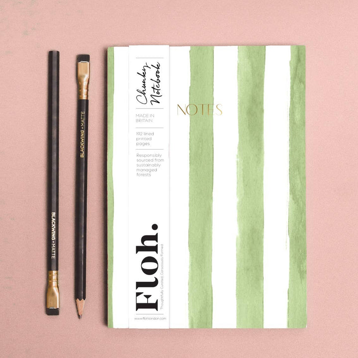 Olive (Stripes) A5 Chunky Notebook