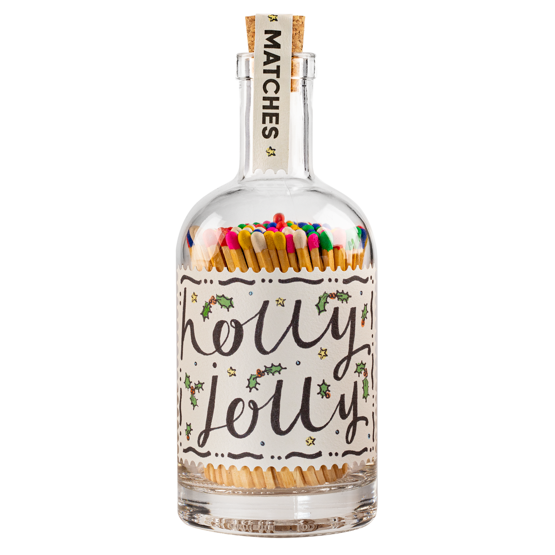 Holly Jolly - Glass Bottle Safety Matches