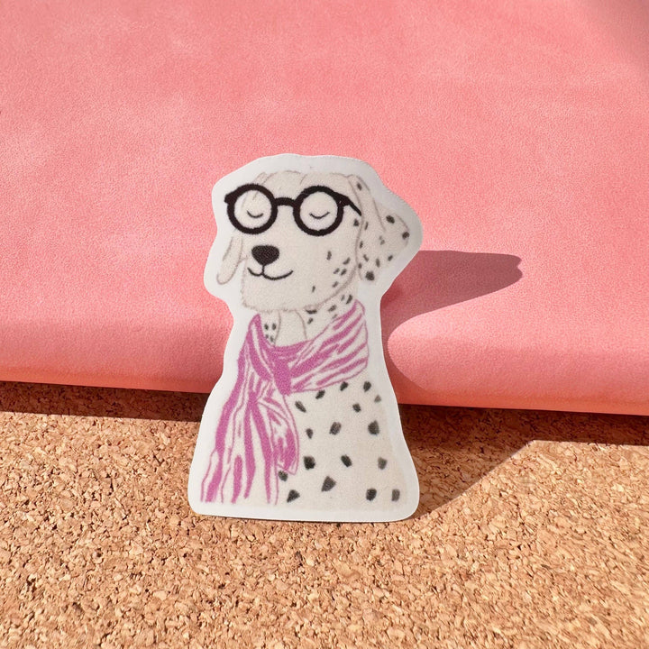 Bookworm Dog Vinyl Sticker