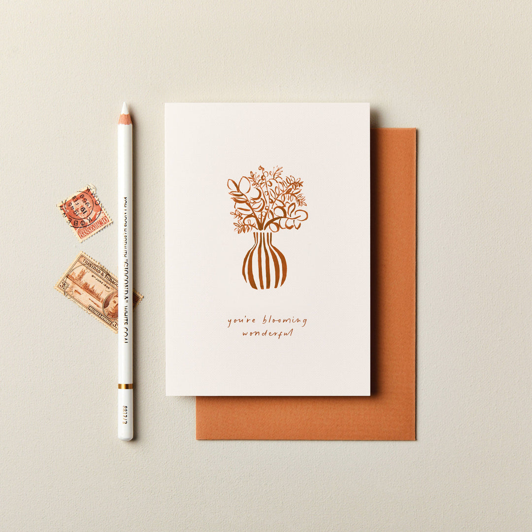 Flower Vase Wonderful Card