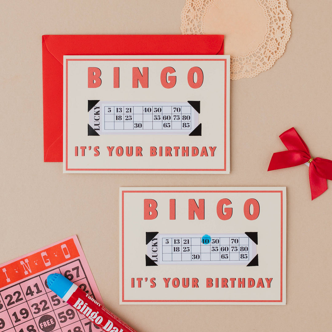 Retro Style Bingo Birthday Card with Milestone Ages