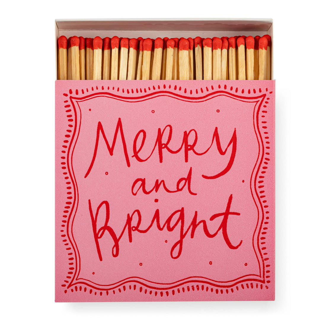 Merry &amp; Bright - Square Christmas Safety Matches