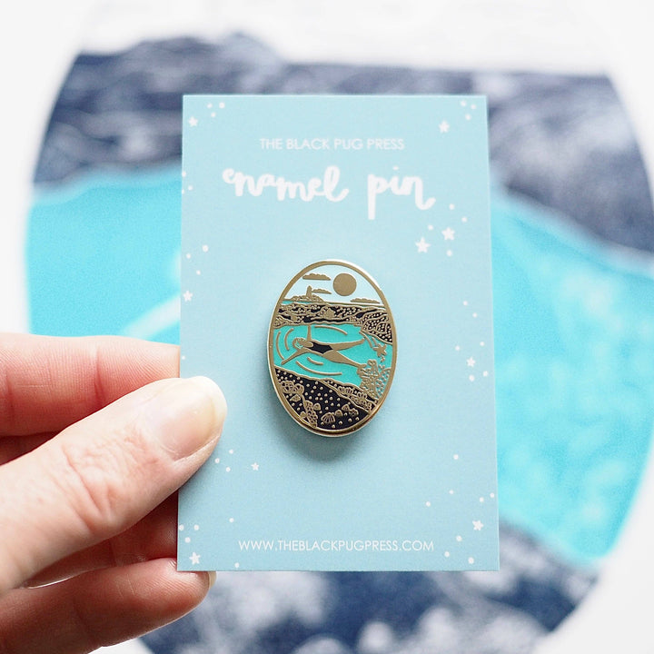 Rock Pool Wild Swimming Enamel Pin