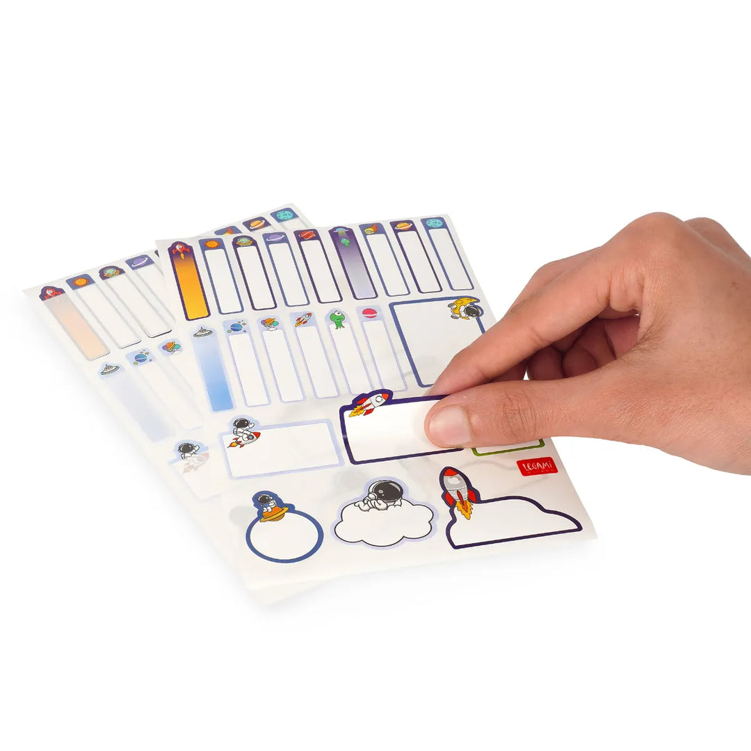 Name Set Of 3 Sticker Sheet - Space
