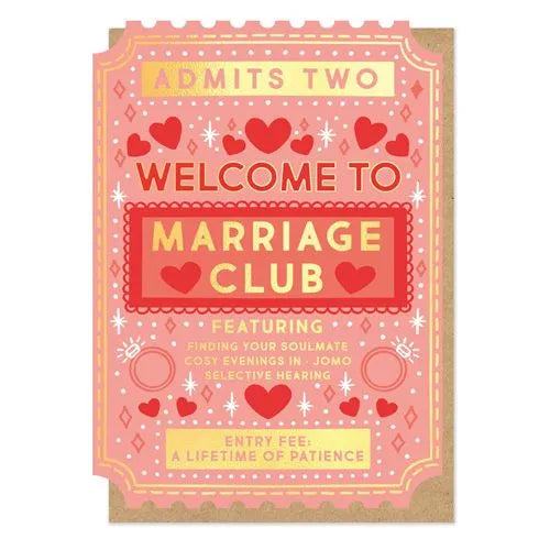 Marriage ticket card