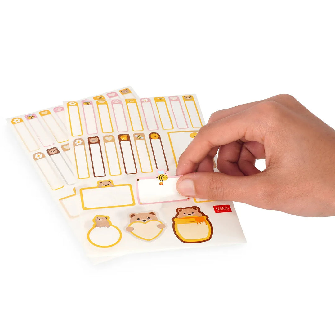 Name Set Of 3 Sticker Sheet - Teddy