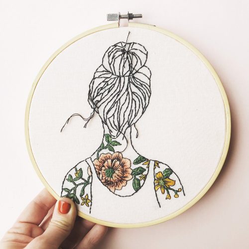 Tattooed shoulders embroidery kit